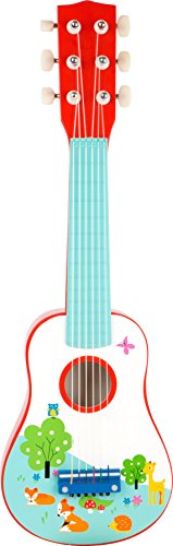 10725 Chitarra Volpacchiotto Small Foot Di Legno Per Bambini, Il Primo Strumento Musicale, Promuove Le Abilità Musicali, A Partire Da 3 Anni Di Età