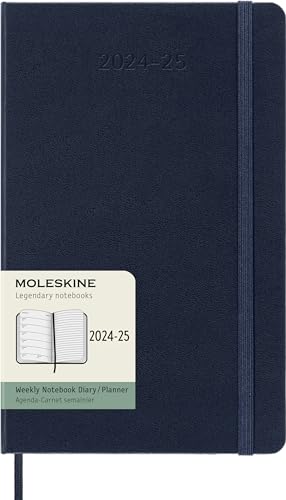 Moleskine Weekly Planner 2024-2025, Agenda Settimanale 18 Mesi 2025 Con Spazio Per Note, Con Copertina Rigida E Chiusura Elastica, Formato Large 13 X