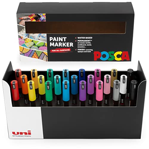 Posca Pc-1Mr, Pennarelli Artistici Per Pittura Con Punta Da 0,7 Mm, In Set Da 23 Colori