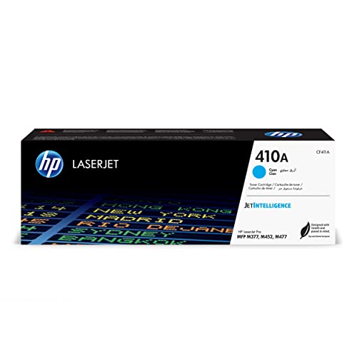 Hp 410A Cf411A, Cartuccia Toner Originale Hp Da 2300 Pagine, Compatibile Con Le Stampanti Hp Laserjet Pro Mfp M377, M452, M477, Ciano