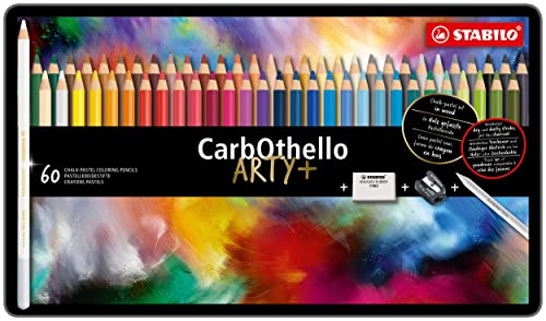 Matita Colorata Premium - Stabilo Carbothello - Scatola In Metallo Da 60 - Colori Assortiti