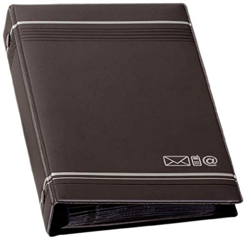 Durable 237558 - Telindex, Rubrica Telefonica Ad Anelli, 150 Contatti, Indice Alfabetico 12 Tasti, 25 Fogli, 145 X 255 Mm, Carbone