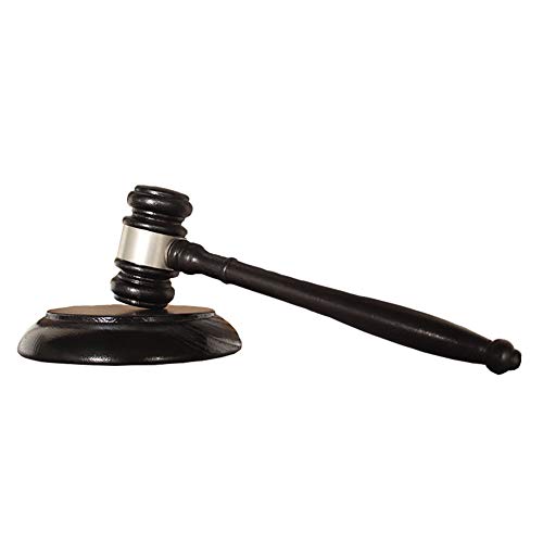 Tiberham - Set Di Griffe In Legno, Realizzato A Mano, In Legno Con Blocco Rotondo, Per Giudice Avvocato Studente E Avvocato - Scuro