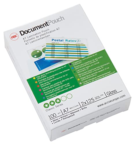 Gbc Pouch Confezione Da 100 Buste Per Plastificazione A Caldo, Con Finitura Lucida, In Formato A2, Spessore Di 2 X 125 Micron, 462 X 600 Mm, Ib589799