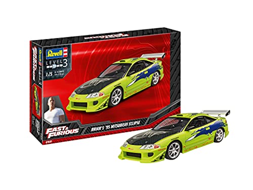 Revell 07691 Brian'S 1995 Mitsubishi Eclipse (Fast & Furious) 1:25 Scale Model Kit 1995-Kit Modello Scala, Colore Non Laccato