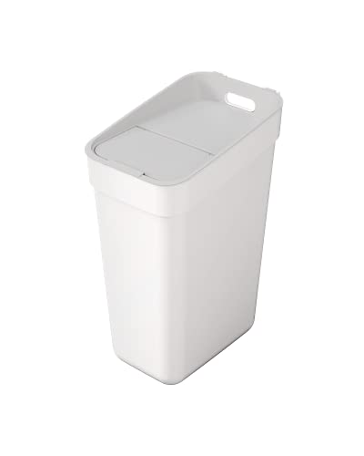 Curver Pattumiera Da 30 L Ready To Collect Con Supporto A Parete Per Parete O Porta, Cucina, Bagno, Lavanderia, 100% Riciclato, Bianco