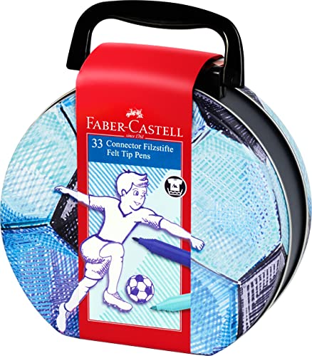 Faber-Castell Pennarello A Forma Di Pallone Da Calcio, In Metallo, Con 33 Penne