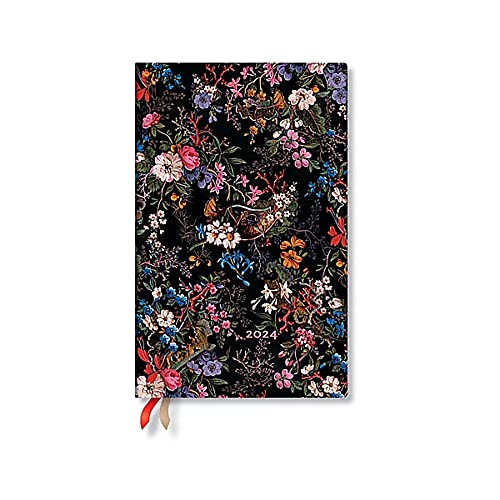 Paperblanks Agende 12 Mesi 2024 Floralia, Verticale - Maxi (210 X 135), Inglese (Festività Internazionali)
