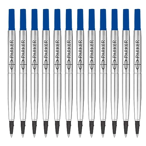 Parker - Ricariche Per Penna A Sfera Con Pennino Medio, Blu Medio, Confezione Da 12 Pezzi