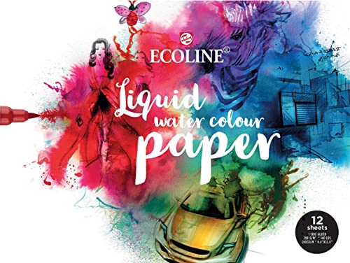 Ecoline Papier 24X32Cm, Block Mit 12 Blatt, 1-Seitig Verleimt, Aquarellpapier, Zeichenpapier