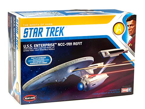 Polar Lights 1:1000 U.S.S. Enterprise Ncc-1701-Refit-Wrath Of Khan Edition, Colore Grigio, Pol974
