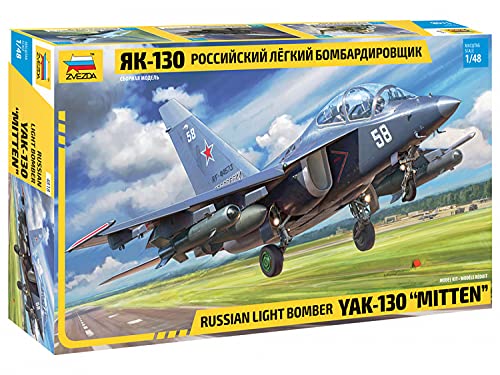 Zvezda-4818 Yak-130 Russian Light Bomber Scala 1/48, Model, Modellino In Plastica, Kit Da Assemblare, Riproduzione Dettagliata, Multicolore, 4818