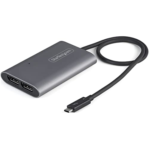 Startech.Com Adattatore Thunderbolt 3 A Doppio Monitor Displayport 4K 60Hz O Singolo 8K/5K -Tb3 A 2X Dp 1.4 - Mac/Windows (Tb32Dp14)