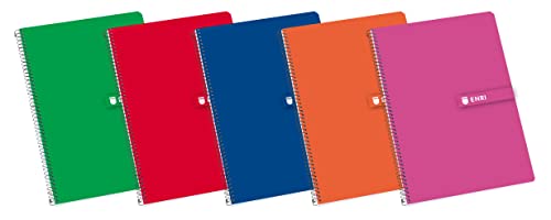 Cuadernos Folio(A4) Enri. Pack 5 Unidades. Tapa Dura. 80 Hojas Cuadrícula 4X4. Surtido Aleatorio.