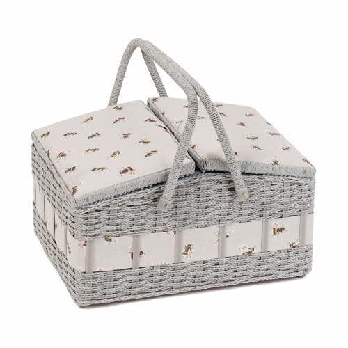 Hobby Gift Scatola Portaoggetti Da Cucito Media, Legno/Tessuto, Ape (Mrm)