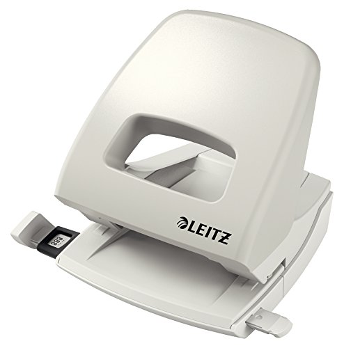 Leitz Pratica Perforatrice Da Ufficio Standard, Capacità Fino A 25 Fogli, Grigio, Metallo, Guida Di Arresto Con Barra Di Selezione Del Formato, Gamma