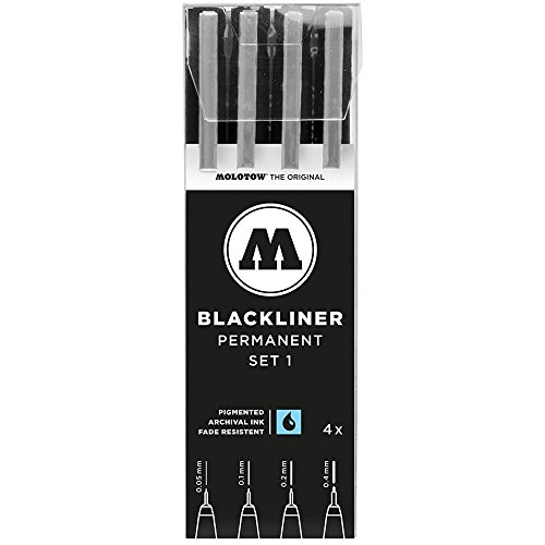 Molotow Mo200486 Blackliner Nero Set1 4X Set Nero