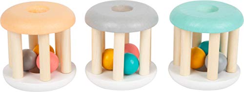 Small Foot 11712 Pastello, Sonaglio In Legno In Un Set Da 3 Per Bambini Toys, Colore Bianco