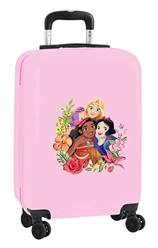 Princesas Disney - Trolley Da Cabina Da 20", Valigia Con Ruote, Lucchetto Di Sicurezza, Valigia Leggera, 34,5 X 20 X 55 Cm, Colore: Rosa/Beige, Rosa/B