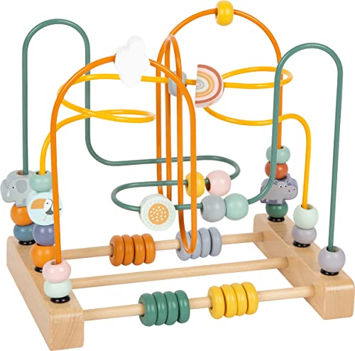 Small Foot Anelli "Safari" In Legno, Gioco Motricità, Con 3 Percorsi Metallici, Dai 12 Mesi, 11956