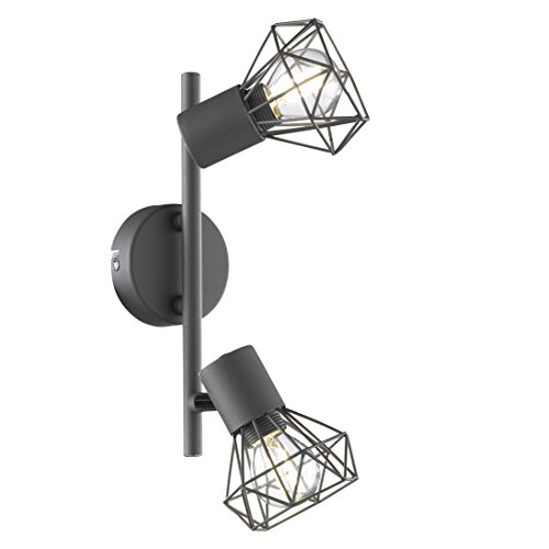 Fischer & Honsel Barra Spot Ran | Grigio Opaco | L: 25 Cm, Larghezza 8 Cm, A: 18 Cm | 2 X E14 Max. 40 Watt, Lampadina Esclusa | 22265