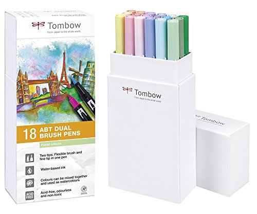 Tombow Fasermaler Dual Brush Pen Abt, 18Er-Set, Pastell-