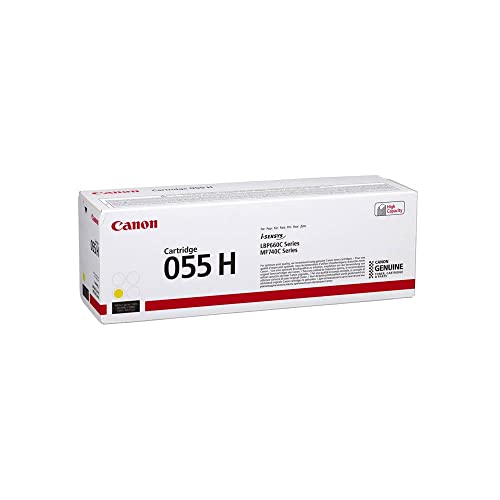 Canon Cartuccia 055 H Y Toner Giallo, Rendimento 5.900 Pagine, Imballo In Cartone
