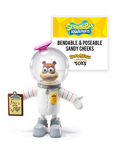 Bendyfigs The Noble Collection Spongebob Squarepants Sandy – Noble Toys 16 Cm Bendable Posable Collectible Doll Figure With Stand And Mini Accessory