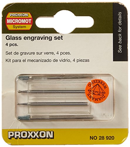 Proxxon 2228920 - Blister 4 Fresas Mecanizado Vidrio, Nero