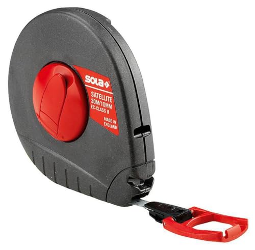 Sola 50055901 Metro A Nastro "Satellite St 20", Nero/Rosso, 20 M