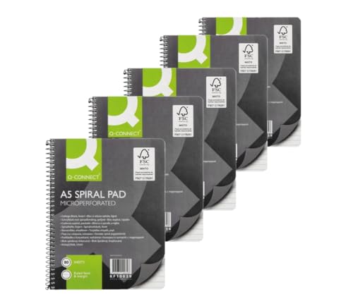 Q Connect Executive Formato A5 Con 80 Pagine A Righe Con Margine E Rilegatura A Spirale