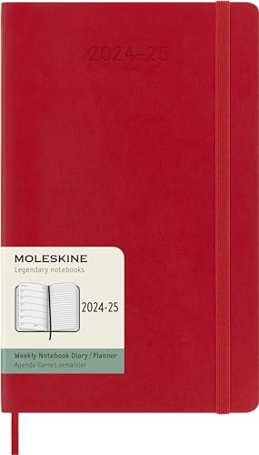 Moleskine Weekly Planner 2024-2025, Agenda Settimanale 18 Mesi 2025 Con Spazio Per Note, Con Copertina Morbida E Chiusura Elastica, Formato Large 13 X