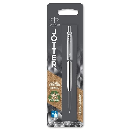 Parker Jotter Penna A Sfera Con Dettagli Cromati, Confezione In Blister, Stainless Steel Chrome Trim