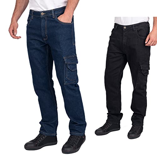 Lee Cooper Lcpnt239_Libl2_36 Workwear Di Sicurezza Carpenter Stretch Denim Jeans Di Lavoro Dei Pantaloni, Azzurro, Formato 36" Vita Normale 31" Leg",
