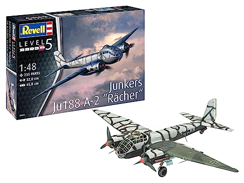 Revell- Junkers Ju188 A-1 "Rächer Other License Modellino Fedele All'Originale Per Esperti, Colore Non Laccato, Rv03855