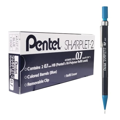 Pentel 0.7Mm Sharplet-2 Automatic Pencil Blue A127-C Pack Of 12