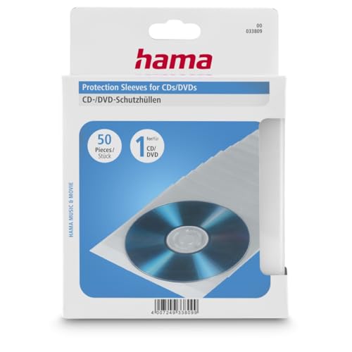 Hama Custodie Per Cd/Dvd, Confezione Da 50, Colore: Trasparente
