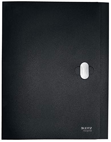 Leitz Cartella Progetti, Formato A4, Capacità 250 Fogli, 100% Riciclabile, Plastica Opaca, Ecologico, Gamma Recycle, Nero, 46230095