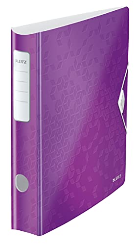 Leitz Active Wow Raccoglitore Con Meccanismo A Leva 180°, Formato Commerciale, Viola, Dorso 65 Mm, 11070162