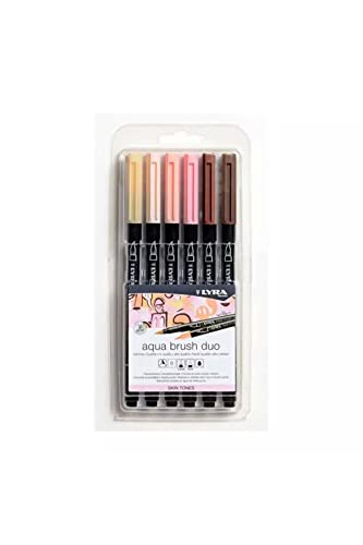 Lyra Aqua Brush Duo - Blister 6 Pennarelli Acquerellabili Toni Pelle