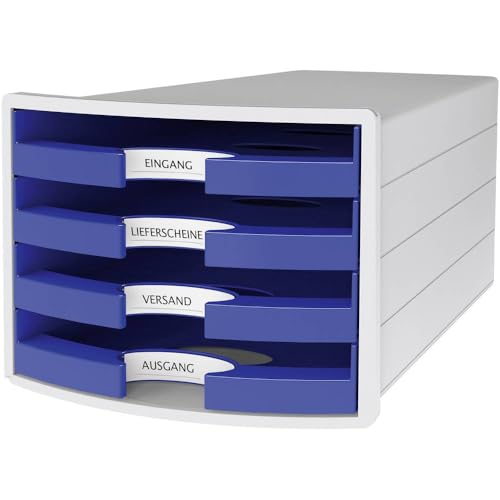 Cassettiera Portadocumenti Han Impuls 2.0 – Design Accattivante Abbinato A Una Qualità Eccellente. Con 4 Cassetti Aperti Per Din A4/C4, Grigio Chiaro-