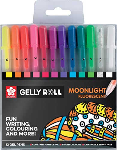 Sakura Gelly Roll Moonlight - Confezione Da 12 Penne Gel Fluorescenti