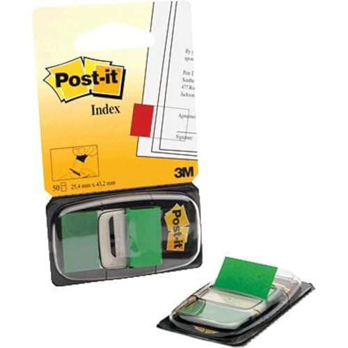 Segnapagina Post-It Index, Medio, Verde, 25.4 Mm X 43.2 Mm, 50 Segnapagina/Dispenser, 1 Dispenser/Confezione