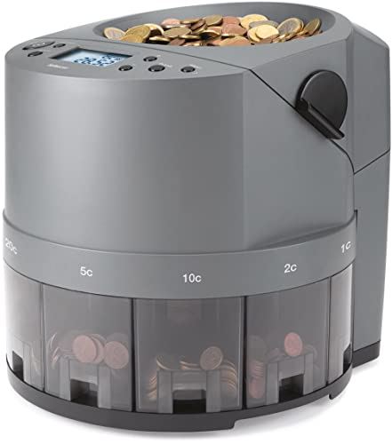 Safescan 1450 Contamonete Che Conta E Smista Velocemente Grandi Volumi Di Monete Miste In Euro - Contamonete Che Smista Le Monete Per Taglio - Contamo
