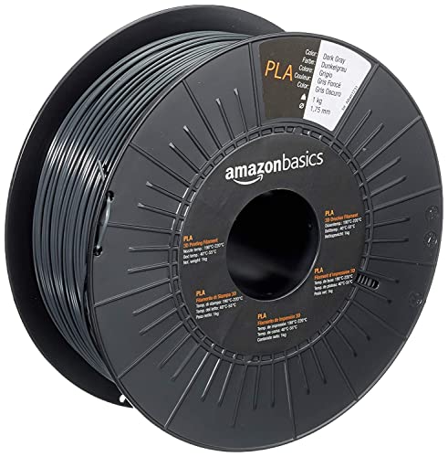 Amazon Basics - Filamento Per Stampanti 3D, In Polilattato (Pla), 1.75 Mm, Grigio, 1 Kg Per Bobina