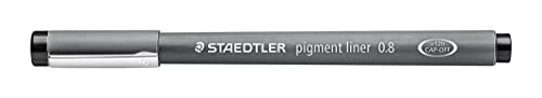 Staedtler Pigment Liner Penna Fineliner Nero 0.8 Mm - Astuccio Da 10, 10 Pezzi