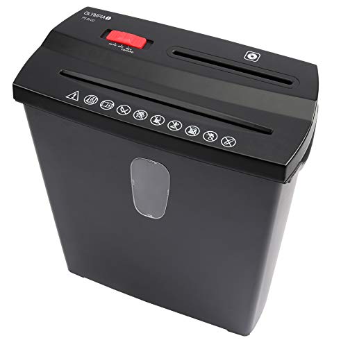 Olympia - Distruggidocumenti Trituratore Livello Di Sicurezza P2 - Trituratore Fino A 8 Fogli - Trituratore A Strisce - Lupo Di Riso Nero