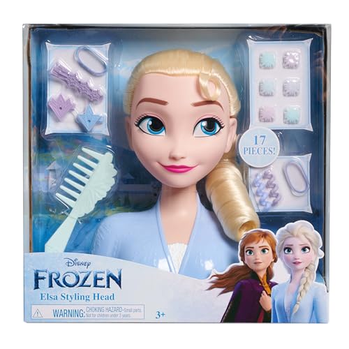 Just Play Disney Frozen 2 Elsa La Regina Delle Nevi, Deluxe, 20 Cm, Con 14 Accessori Per Lo Styling, Dai 3 Anni In Su