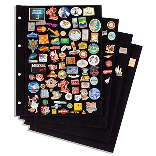 Leuchtturm 339966 Sheets For Pin Binder, Black Velvet, Pack Of 4 Sheets