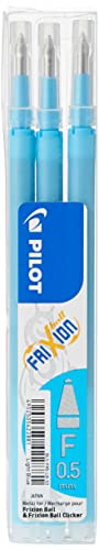 Pilot Pen Frixion - Ricariche Per Penna A Sfera Cancellabile Frixion, 0,5 Mm, Confezione Da 3, Colore: Turchese